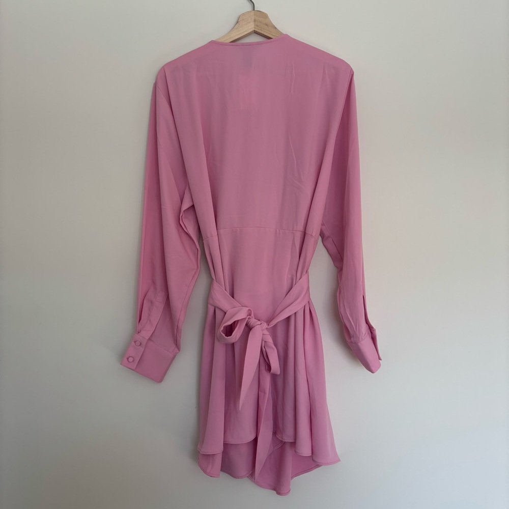 H&M Pink Wrap Dress with V-Neckline & Long Sleeves - Picture 2 of 5